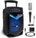 Pyle Bluetooth Luidspreker - Draagbare Speaker met Wielen - 800 Watt - Knipperende Lichten- Afstandsbediening - Stroomadapter en Bekabelde Microfoon
