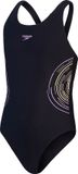 Speedo Placement Muscleback Sportbadpak Zwart/Paars - Maat 128