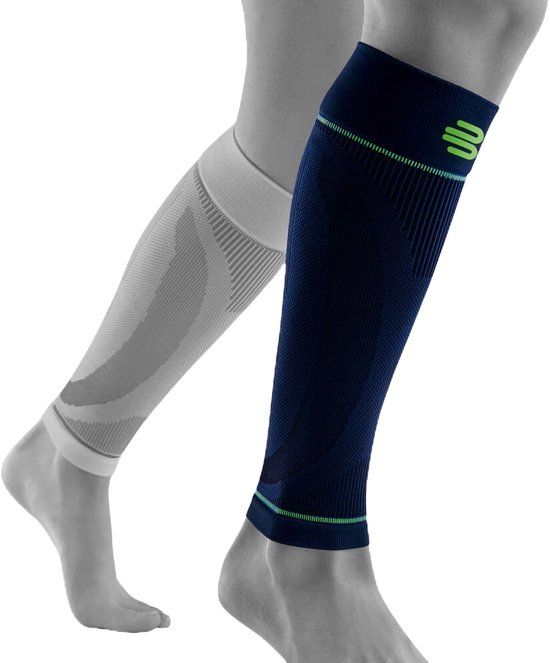 Bauerfeind Sport Compressie Onderbenen Sleeve (Per paar) - Korte Sleeve - Blauw - Maat 36-39
