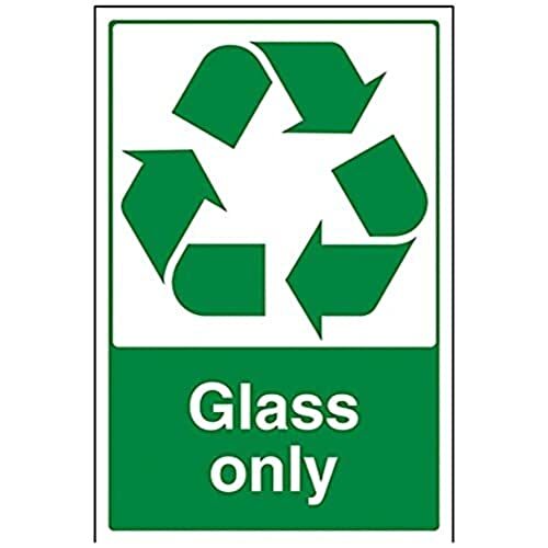 V Safety VSafety Glass Only Recycling Sign - 200mm x 300mm - Zelfklevende Vinyl