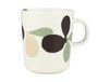 Marimekko Mug Omppo White, sage, black brown, linen, 2,5 dl