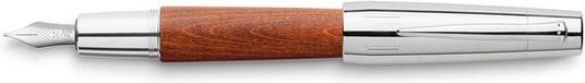 Faber-Castell Vulpen E-motion Chroom/Bruin Perenhout EF
