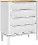 vidaXL Commode FLORO Massief Grenenhout Wit