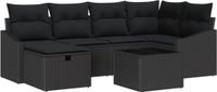 vidaXL Bankstel Zwart/ Zwart Poly Rattan