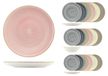 Harper Service de table, 18 pièces, en grès, pour 6 personnes, couleur rose