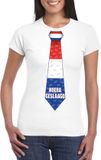 Bellatio Decorations Shoppartners Bv Geslaagd t-shirt wit met stropdas dames S