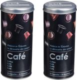 5Five Koffiecups bewaarblik - Metaal - Zwart/Sfeer Print