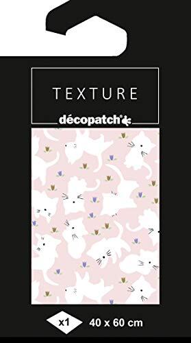 décopatch TD844C - 1 vel textuurpapier 40 x 60 cm, roze kat