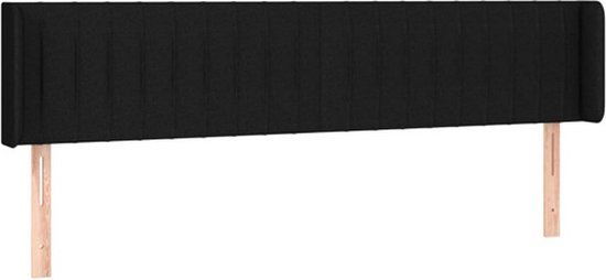 vidaXL Hoofdbord met randen 203x16x78/88 cm stof zwart