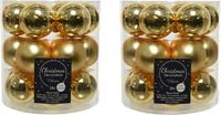 Decoris Kleine kerstballen - 36x st - goud - D4 cm - glas - kerstversiering