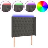 Tête de lit à LED gris foncé 93x16x118/128 cm velours