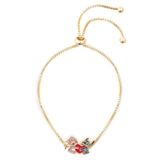 Disney Meisjes messing geel vergulde steek en engel hart tropische Lariat armband