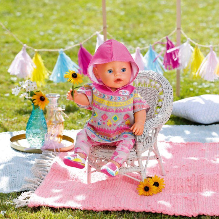 BABY born Deluxe Trendy Poncho Poppenkledingset - 43 cm