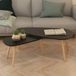 Maison Exclusive - Ensemble de 2 tables basses, pin massif, noir