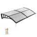 VEVOR auvent de porte d'entrée 965x1987 mm, auvent en saillie, auvent en saillie avec drainage et support ABS, protection contre la pluie, la neige et le soleil, auvent de porte en polycarbonate pour porche et terrasse, transparent