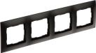 Simon 54 Serie Cadre de recouvrement quadruple Noir mat
