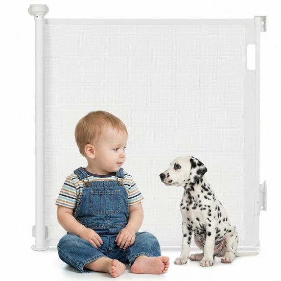 Lionelo Thea Oprolbaar Traphekje tot 140 cm – Geen Drempel – Dubbele Vergrendeling – UV-bestendig – Indicator voor Vergrendeling – 3 Montageclips – Veiligheidshekje voor Kind & Huisdier – Voor Binnen & Buiten – EN 1930:2011