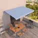 Maison Exclusive - Pare-soleil électrique, 5 x 3,5 mètre, bleu et blanc rayé