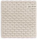 Knit Factory Gebreide Onderzetter Block - Pannenonderzetter - Hittebestendig - Onderlegger pannen - Tafel onderzetter - Opvouwbaar - Ecru/Linnen - 20x20 cm - 1 stuk verpakt