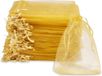 Carehabi Organzazakje, 7 x 9 cm, 50 stuks gouden organzazakjes, geschenkzakjes van organza, sieradenzakjes, bruiloftszakjes, lavendelzakjes, bruiloftsgunst
