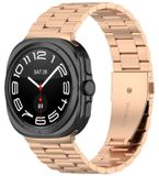 Wigento Samsung Galaxy Watch Ultra 47mm: Vervangende metalen horlogeband van roestvrij staal met drie schakels, kleur: rosé goud