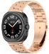 Wigento Samsung Galaxy Watch Ultra 47mm: Vervangende metalen horlogeband van roestvrij staal met drie schakels, kleur: rosé goud