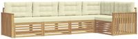 vidaXL - Buiten - bank - set - 5 - st - Wit - en - crèmekleurig - Polyester