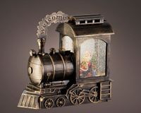 Lumineo Kerst waterspinner Trein met verlichting en muziek - 23 cm