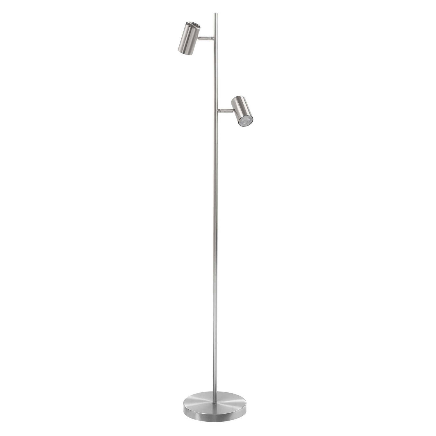 HighLight vloerlamp burgos 2 lichts h 142 cm mat chroom