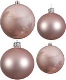 Decoris Kaemingk B.V. Compleet glazen kerstballen pakket lichtroze glans/mat 38x stuks - 18x 4 cm en 20x 6 cm