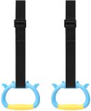 Solidchoice Anneaux de gymnastique Ensemble pour usage domestique Bleu/Jaune Plastique