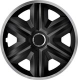 NRM FAST LUX - wieldoppen 14" - Set van 4 stuks - zwart / zilver