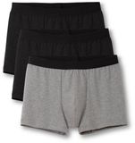 CALIDA Heren Natural Benefit Boxershorts Zwart/Grijs Effen Katoen/Elastaan 3 Stuks