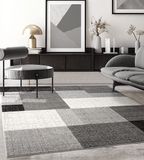 the carpet Pearl – modern vloerkleed voor woonkamer & slaapkamer met blokpatroon, grijs, 240 x 330 cm