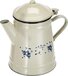 Ibili Sena Conische Geëmailleerde Stalen Koffiepot - Wit/Blauw - 1 Liter