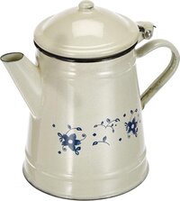 Ibili "Sena" conisch geëmailleerde stalen koffiepot, wit/blauw, 1 liter