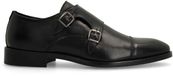 Manfield Heren Zwarte Leren Gespschoenen Maat 46