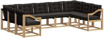 vidaXL Hoek loungeset 9-delig acaciahout wit en zwart