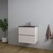 Saniclass Chaci Badkamermeubelset - 60x45x55cm - Keramische wastafel mat zwart - 1 wasbak - 1 kraangat - 2 lades - Mat cotton (beige)