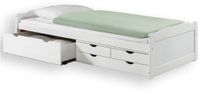 IDIMEX Andrea Bed met opbergruimte van massief grenen wit, 90 x 200 cm, met 4 lades, logeerbed