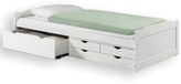 IDIMEX Andrea Bed met opbergruimte van massief grenen wit, 90 x 200 cm, met 4 lades, logeerbed