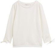 Tom Tailor Denim Slim fit sweatshirt met gerimpelde mouwen - Maat XL - off white