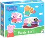 DoDo Peppa Pig 3-in-1 Puzzel voor Kinderen - 9 Stukjes
