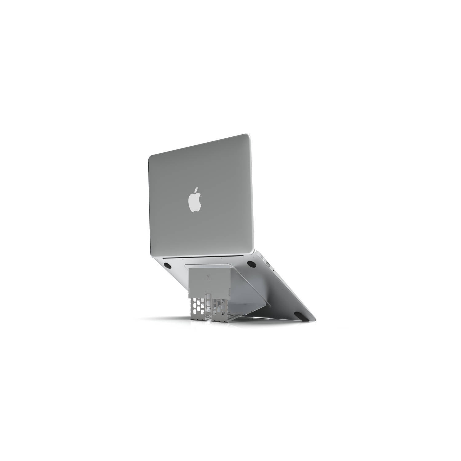 PowerCubes majextand - dunste laptopstandaard - laptopstand - zilver - 6 posities - laptopverhoger