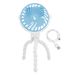 BEPER P206VEN431 Mini-ventilator met flexibele poten, oplaadbaar via USB-C, draagbare ventilator met 3 snelheden, 360° draaibaar, LED-lampje, flexibele poten voor kinderwagen, parasol, auto