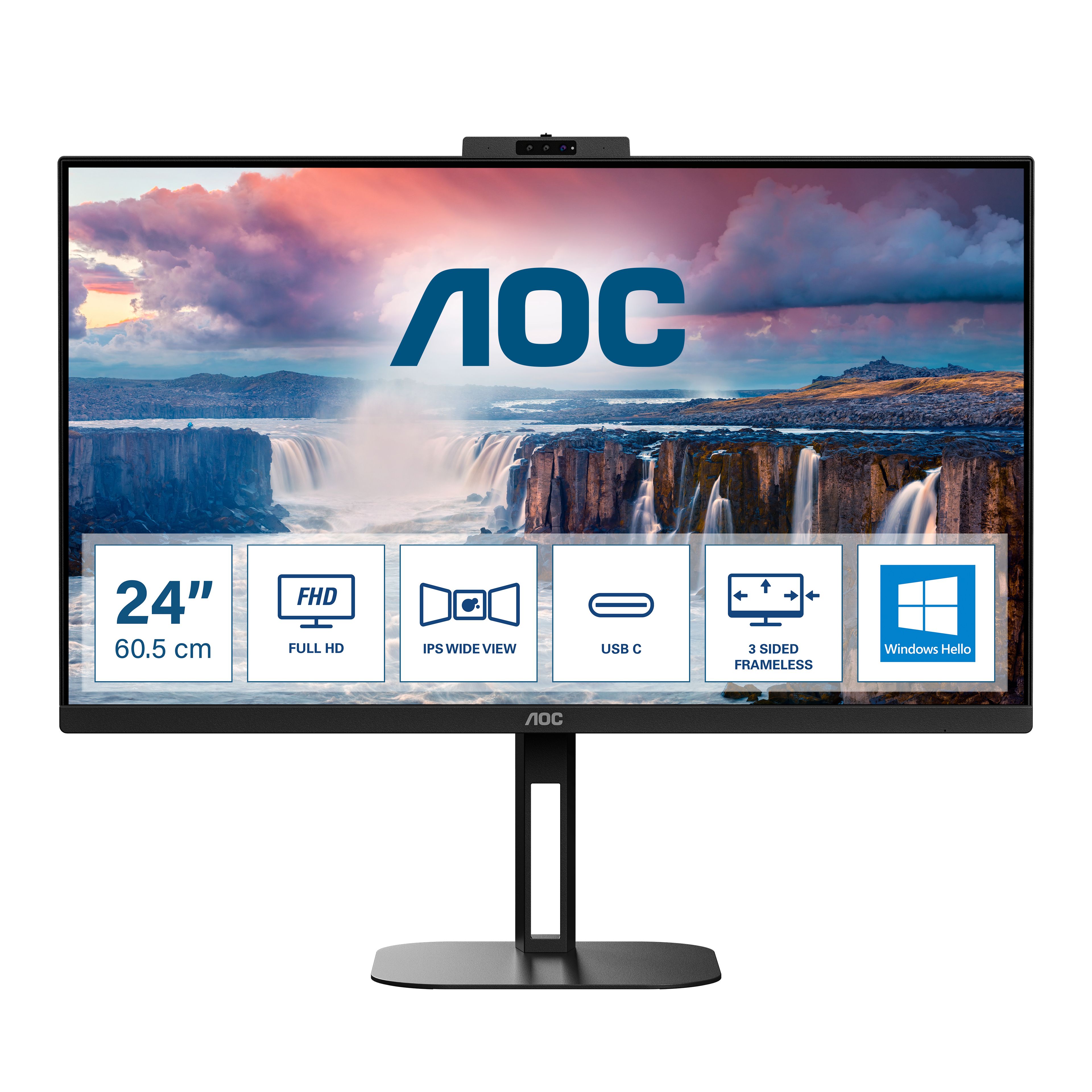 AOC V5 24V5CW - 23.8" Full HD IPS Monitor - 75Hz, USB-C, Speakers