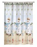 Avanti Linens Coastal Snowman Collection, Polyester, Multi Color, Douchegordijn