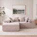 Modulaire Hoekbank L Vormige Loungebank Met Chaise Longue En Souple Chenille Voor Woonkamer En Slaapkamer Beige