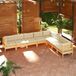Maison Exclusive - Ensemble de jardin pour 8 personnes, avec coussins couleur crème, en pin massif