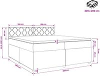 vidaXL Boxspringbed met matras, donkerblauw, 200 x 200 cm, fluweel